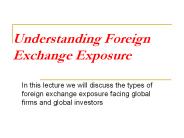 Understanding Foreign Exchange Exposure