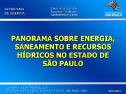 PANORAMA SOBRE ENERGIA, SANEAMENTO E RECURSOS H