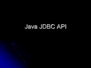 Java JDBC API