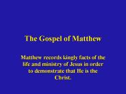 The Gospel of Matthew