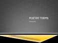 Poetry Terms PowerPoint PPT Presentation