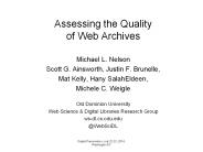 Assessing the Quality of Web Archives
