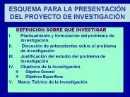 ESQUEMA PARA LA PRESENTACI