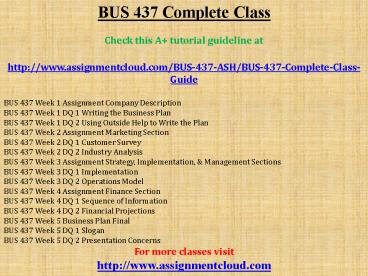 BUS 437 Complete Class (1)