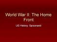 World War II: The Home Front PowerPoint PPT Presentation