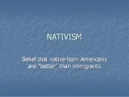 NATIVISM