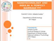 Nanotechnology and Insulin: A Perfect Marriage?