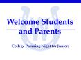 Welcome Students and Parents PowerPoint PPT Presentation