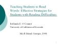 Teaching Students to Read Words: Effective Strategies for Students with Reading Difficulties PowerPoint PPT Presentation