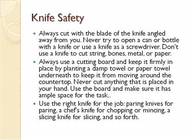 Knife Safety