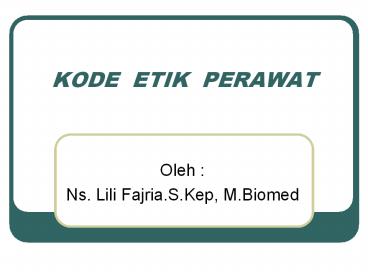 KODE ETIK PERAWAT