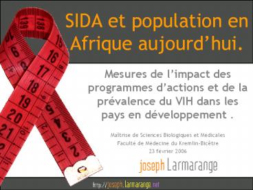 SIDA et population en Afrique aujourd