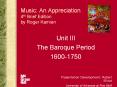 Music: An Appreciation 4th Brief Edition by Roger Kamien PowerPoint PPT Presentation