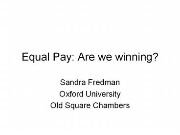 Equal Pay: Are we winning?