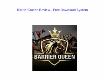 Barrier Queen Review - Free Download System