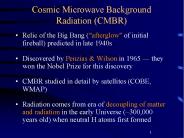 Cosmic Microwave Background Radiation (CMBR)