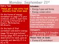 Monday, September 21st PowerPoint PPT Presentation