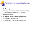 Pochodzenie masy hadron
