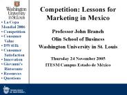 Competition: Lessons for Marketing in Mexico