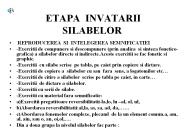 ETAPA INVATARII SILABELOR