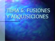 TEMA 6: FUSIONES Y ADQUISICIONES