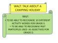 WALT: TALK ABOUT A CAMPING HOLIDAY PowerPoint PPT Presentation