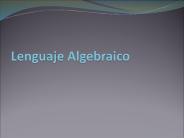 Lenguaje Algebraico