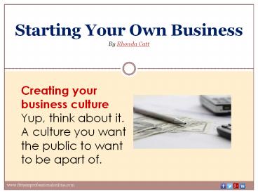 Starting Your Own Business