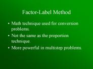Factor-Label Method