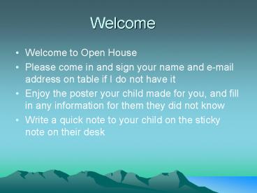 Welcome to Open House