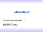 MobileMAN kick-off