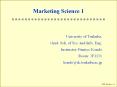 Marketing Science 1 PowerPoint PPT Presentation