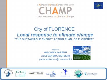 City of FLORENCE Local response to climate change 