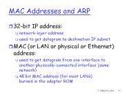 MAC Addresses and ARP