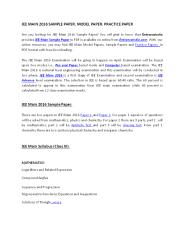 JEE MAIN 2016 SAMPLE PAPER, MODEL PAPER, PRACTICE PAPER