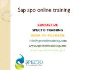 sap apo online training in usa
