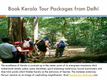 Book Kerala Tour Packages from Delhi