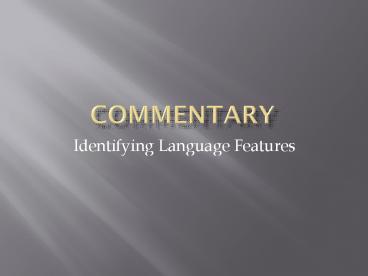 Writing a commentary AS English