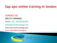 sap apo online training in london