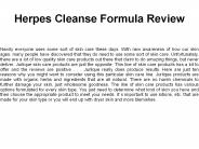 Herpes Cleanse Formula Review