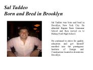 Sal Taddeo - Born and Bred in Brooklyn
