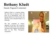 Bethany Kludt - Beauty Pageant Contestant