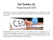 Sal Taddeo Jr - Experienced CEO