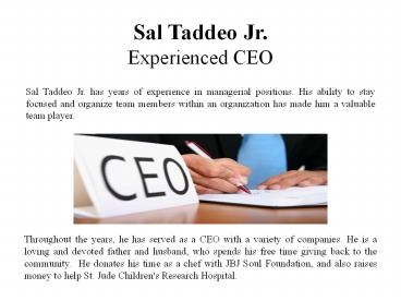 Sal Taddeo Jr - Experienced CEO (2)