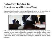 Salvatore Taddeo Jr. Experience as a Director of Sales (1)