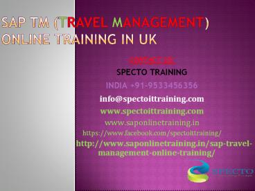 sap tm(travel management)online training in australia