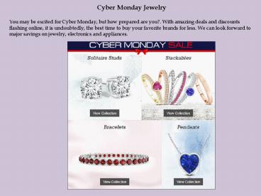 Cyber Monday Jewelry Cyber Monday Excitement