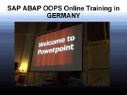 SAP ABAP OOPS Online Training in GERMANY&UK