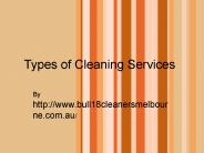 Cleaning Services and You