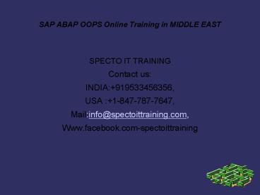 SAP ABAP OOPS Online Training in Middle East